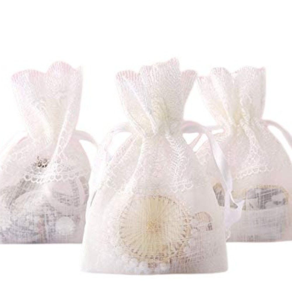 Sheer Lace Mini Drawstring Party Favor Gift Bags